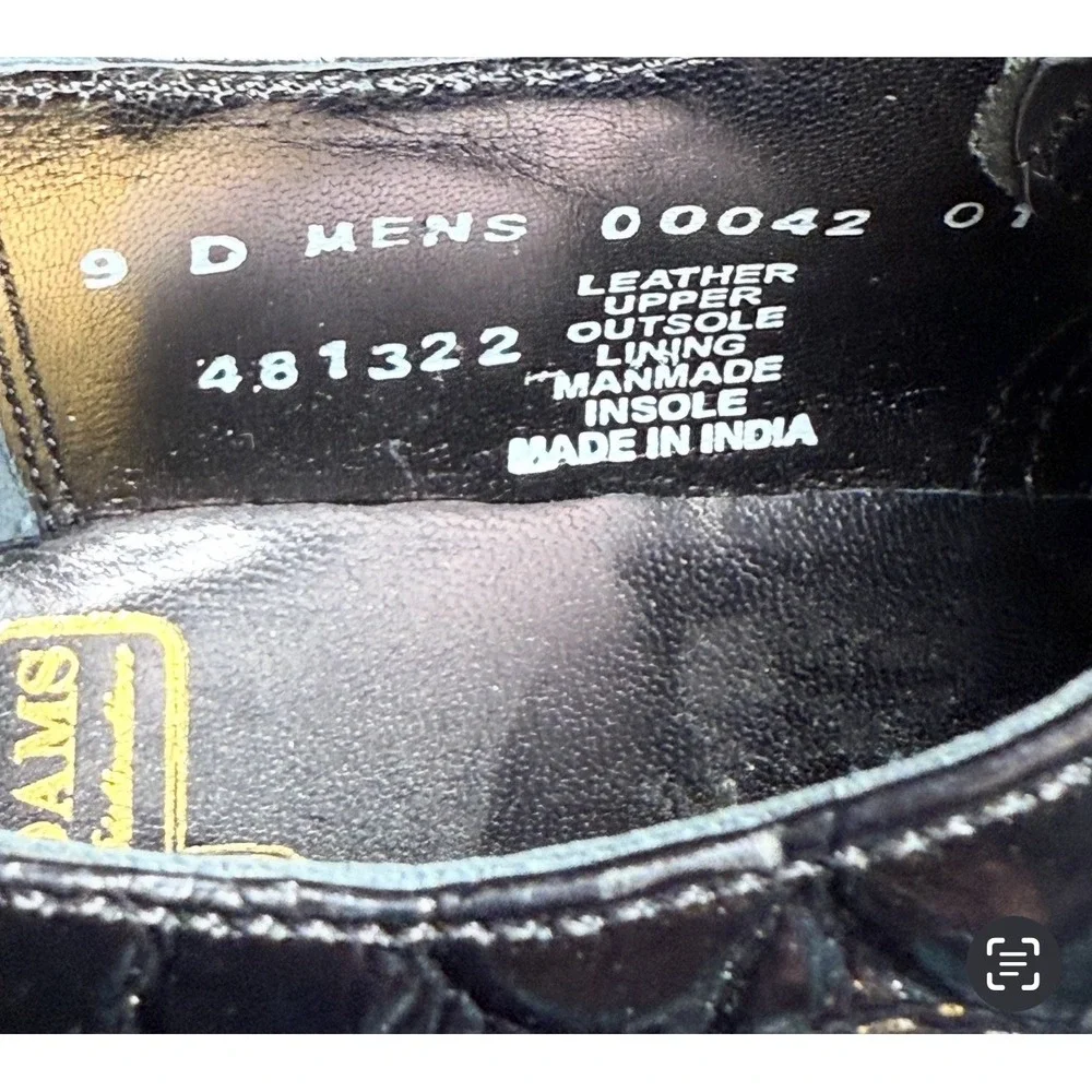 Stacy Adams Oxford Shoes Mens Size 9 D Black Excellent Croc Embossed Cap Toe